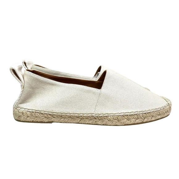 Manuel Barcelo Espadrilles Loafers Canvas Slip On Pull Tab Beige Women Sz EUR 41 - Picture 1 of 8